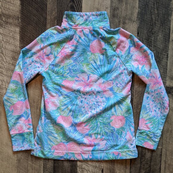 Lilly Pulitzer Skipper Popover Long Sleeve Top XS French Terry Sweatshirt - Picture 2 of 6